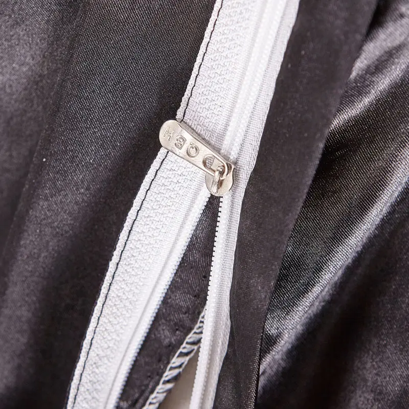 

3 Pcs Hot New Silk Duvet Quilt Cover with 2 Pillowcase Washable Soft Bedding Covers Set @LS