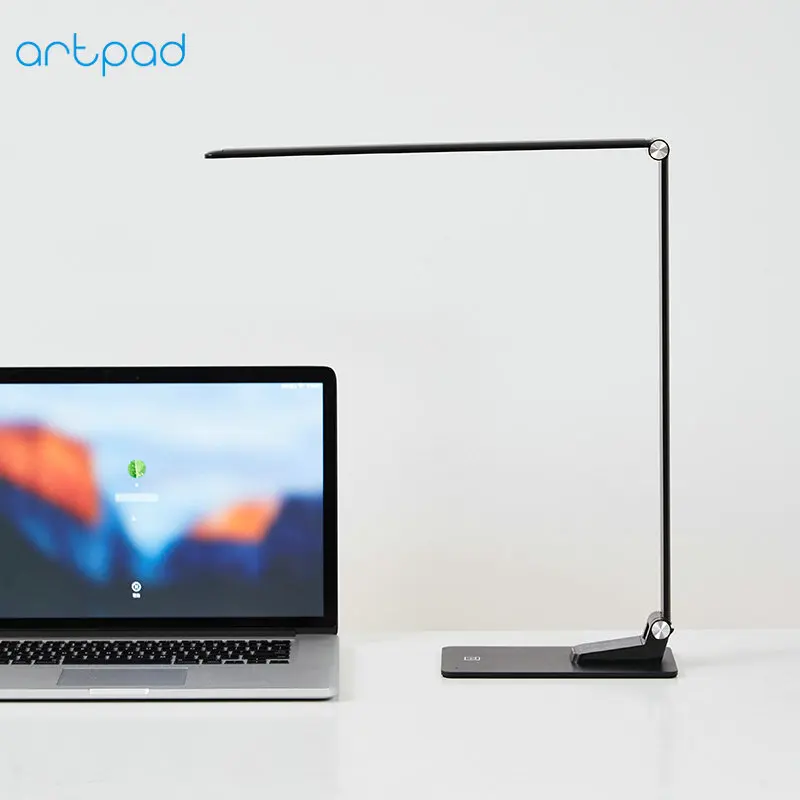 

Artpad Ultrathin 10W Office Light Desktop Iron LED Table Lamp for Work and Study with 5 Brightness 3 Colors Touch Control