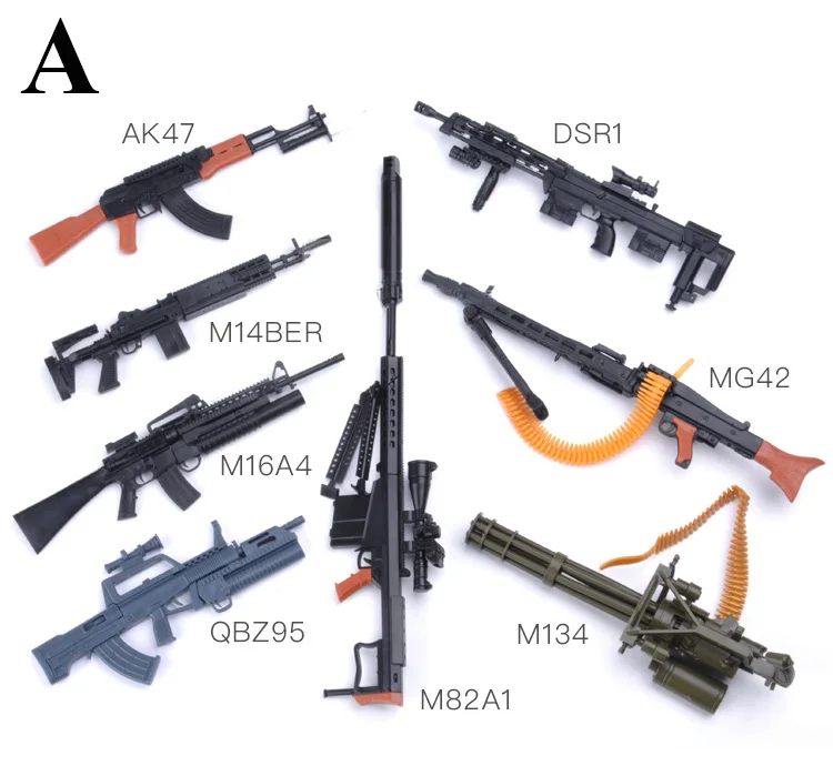 8 шт. 1/6 игрушечный пистолет, модель в сборе, военное оружие 98 K, снайперская винтовка, коллекционные модели, строительные наборы, игрушки для детей