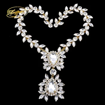 

34*5.7cm Three Kinds Of Color Design The Crystal Alloy DIY Fashion Clothing Sewing Applique Rhinestone Crafts