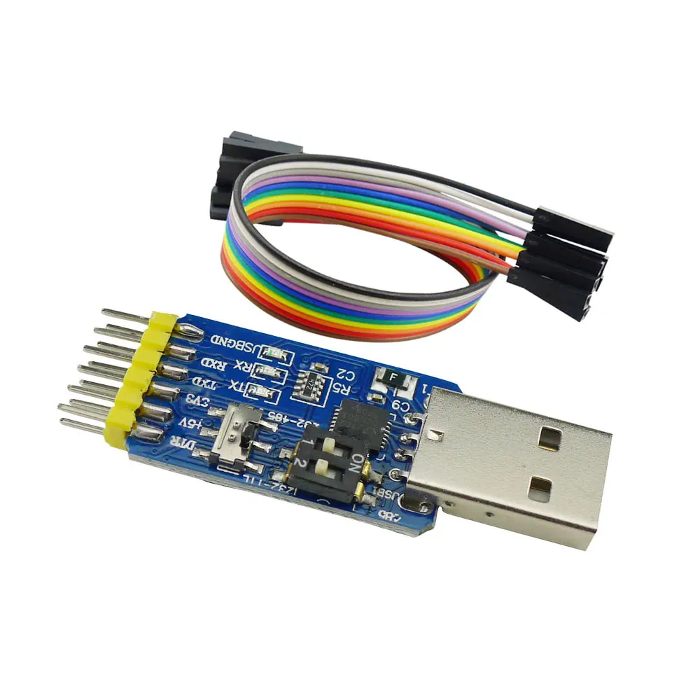 Aihasd 6 в 1 CP2102 Последовательный модуль USB к TTL RS485 3 В 5 с кабелем Dupond | Электронные
