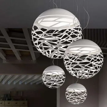 

Free Shipping Modern Led Pendant Lamp White Black Painting Metal Pendant Light for Stair Dinning Living Room Hanging Lighting