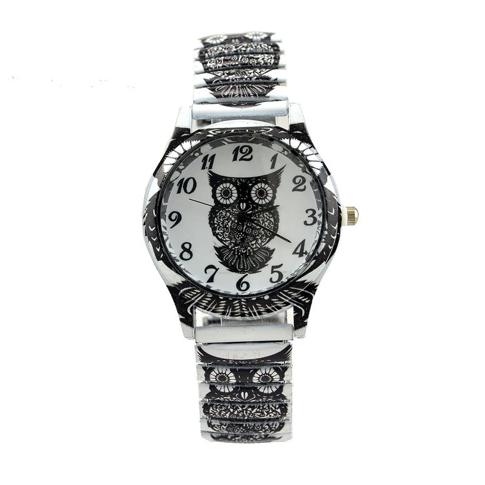 Женские наручные часы, повседневные модные женские часы с эластичным ремешком и кристаллами, роскошные брендовые кварцевые часы в виде совы, браслет для девочек, часы saati