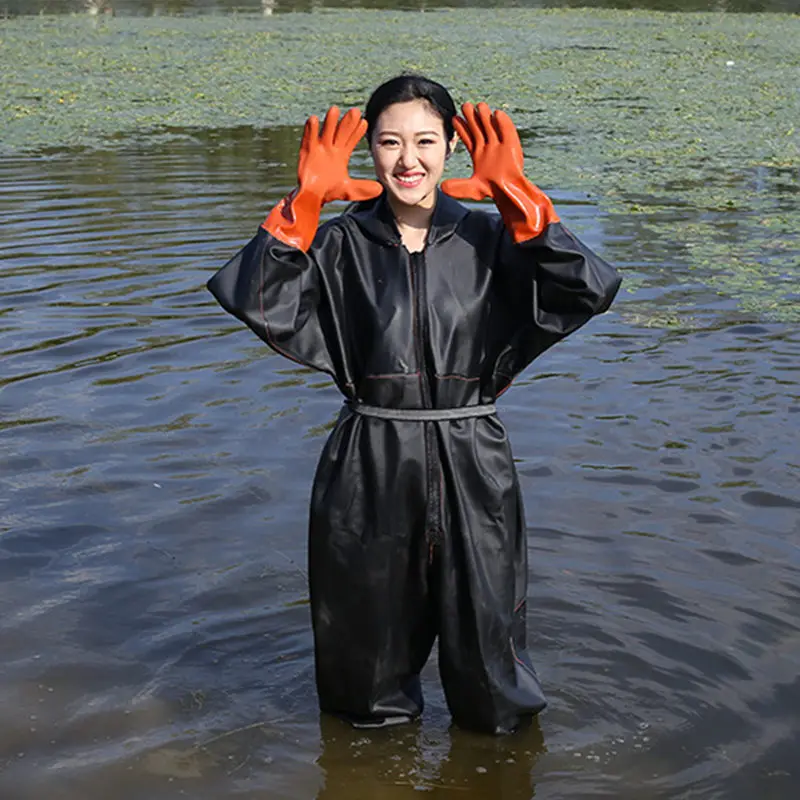 High Jump Waterproof Fishing Clothings 0.6mm PVC+Surface Latex Clothes