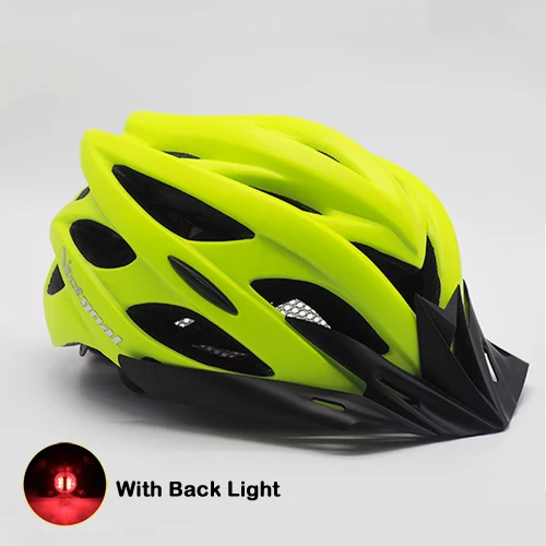 VICTGOAL шоссейные велосипедные шлемы с светильник солнцезащитный козырек сетка от насекомых дышащий велосипедный шлем для мужчин MTB горный велосипедный шлем задний светильник - Цвет: Matte Yellow Helmet