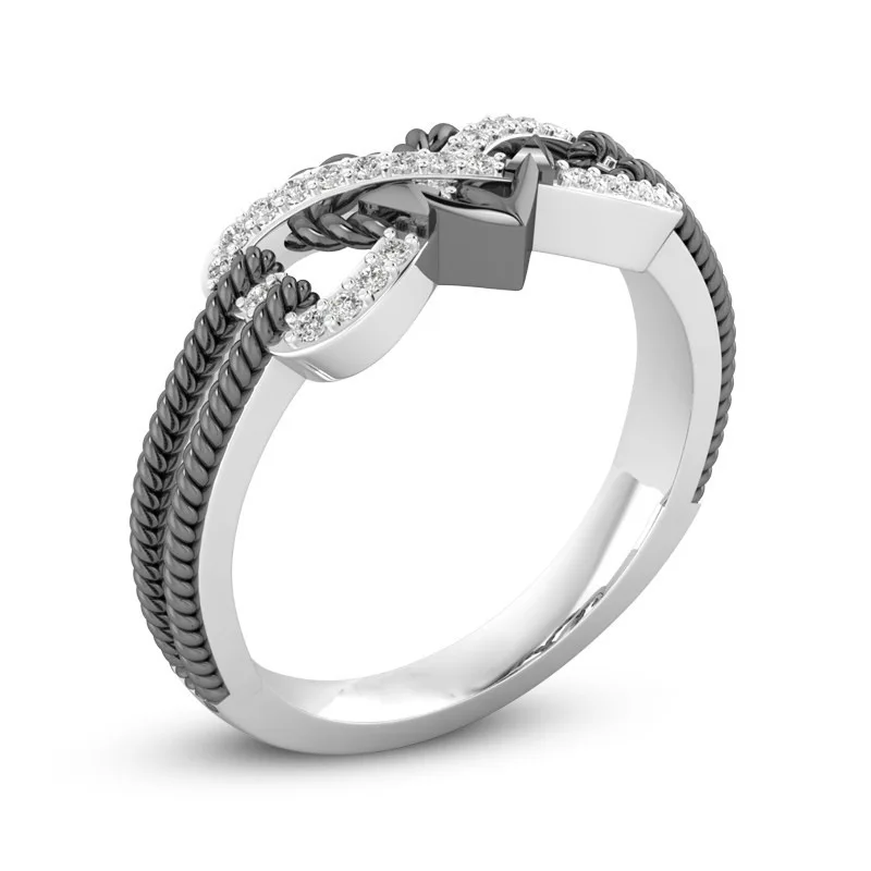 Cubic Zirconia Engagement Ring Ring Letter Infinity Cubic