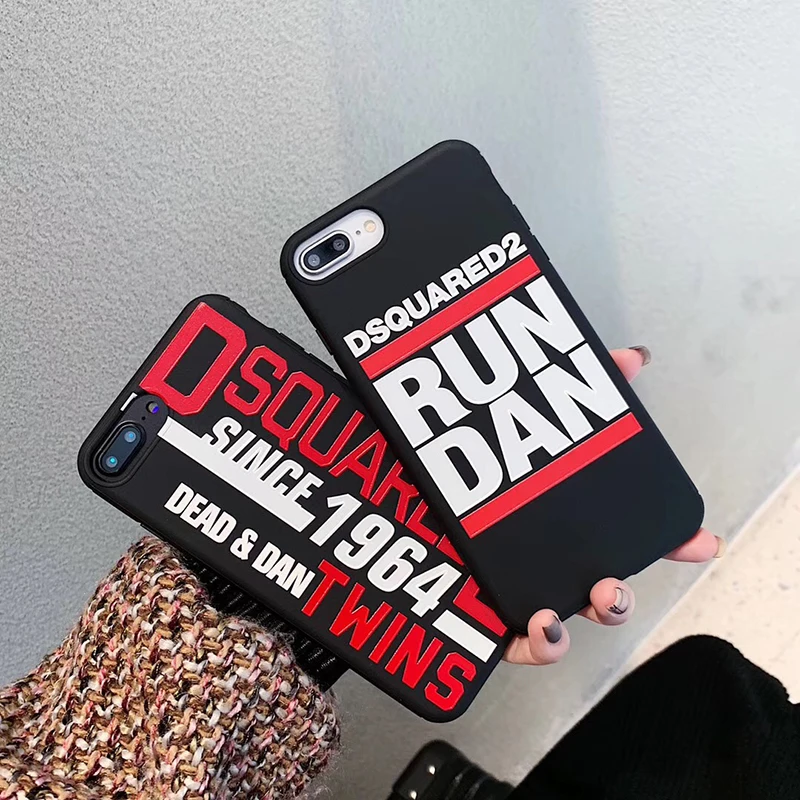 

Off fashion brand Dsquared Leaf ICON Soft silicon cover case for iphone 6 S 7 8 plus XR X XS MAX super luxury trend phone coque