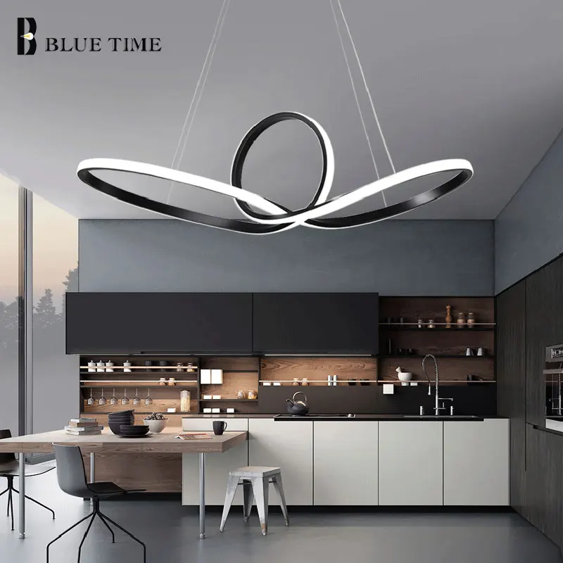 

New Design Modern Led Chandelier Lighting Lustre Black&White Simple Led Chandelier For Living room Dining room Kitchen Lamps