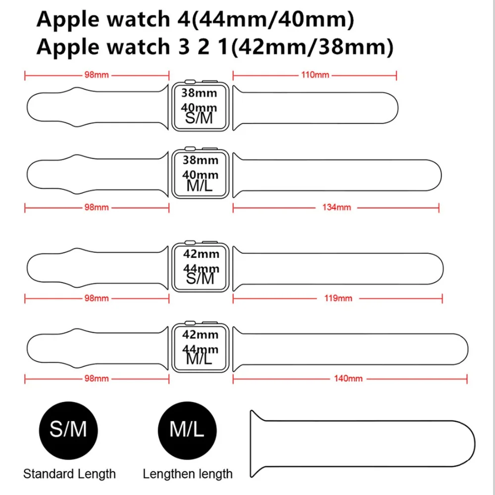 Ремешок для Apple Watch Band 42 мм 38 iWatch 4 band 44 40 силиконовый ремешок часов Браслет watch 3 2 1