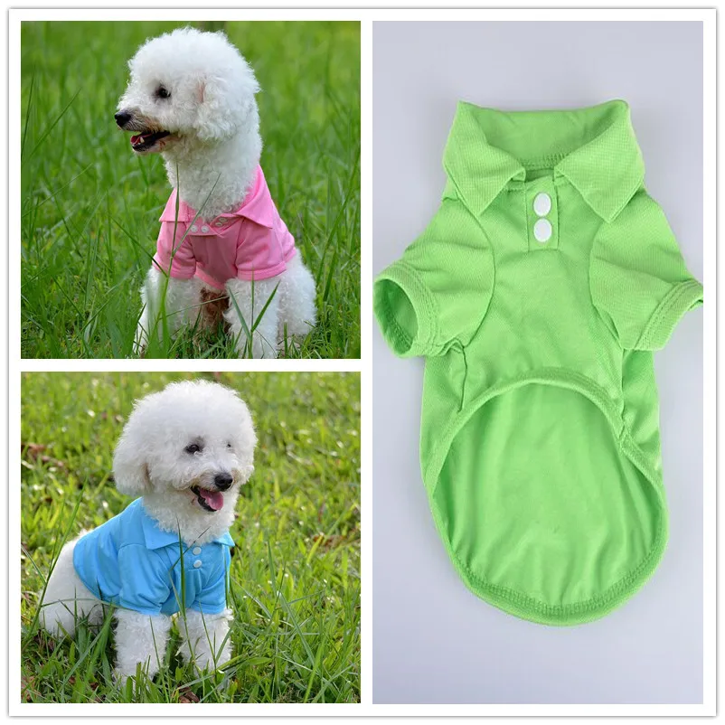 

F03 new pet dog polo shirt summer clothes for dogs cute dog clothing for small medium pet dog clothes