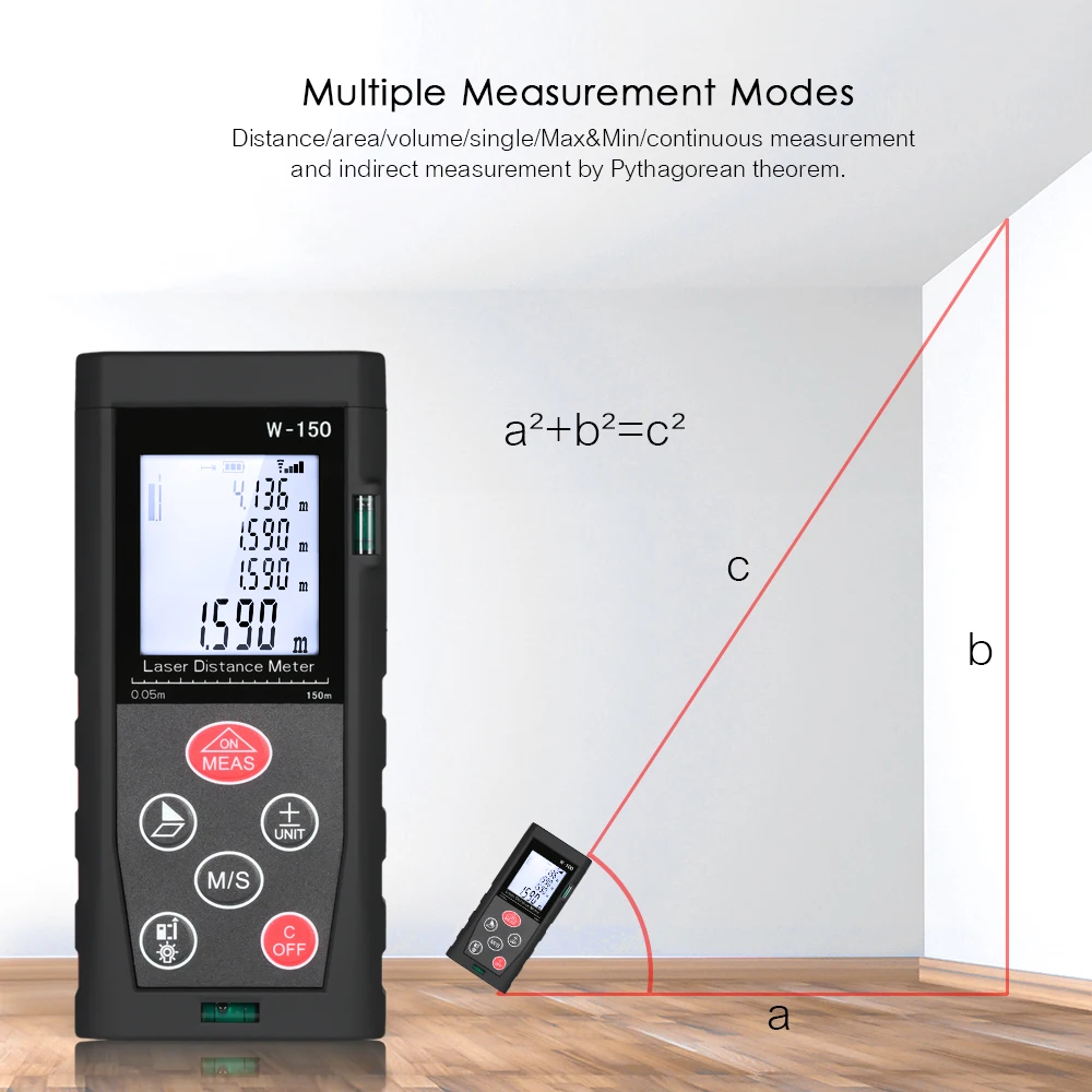 

80/100/120/150m Mini Handheld Digital Laser Distance Meter Range finder LCD display Diastimeter Laser tape measure