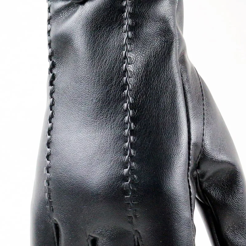 Длинные женские перчатки из искусственной кожи с бантом, водонепроницаемые рукавицы, теплые кашемировые Мотоциклетные Перчатки
