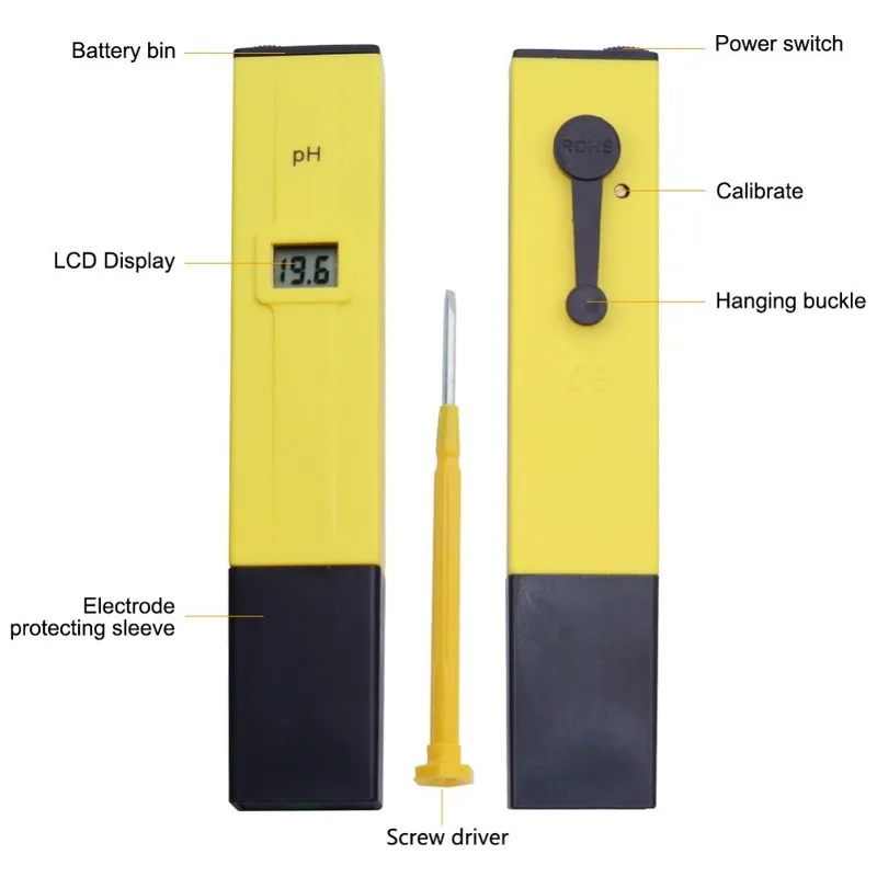 Прибор для измерения уровня PH Тестеры качества воды Ручной ручка цифровой, lcd, автоматический калибровочный Ph тестер с Водонепроницаемый анализирующий инструмент
