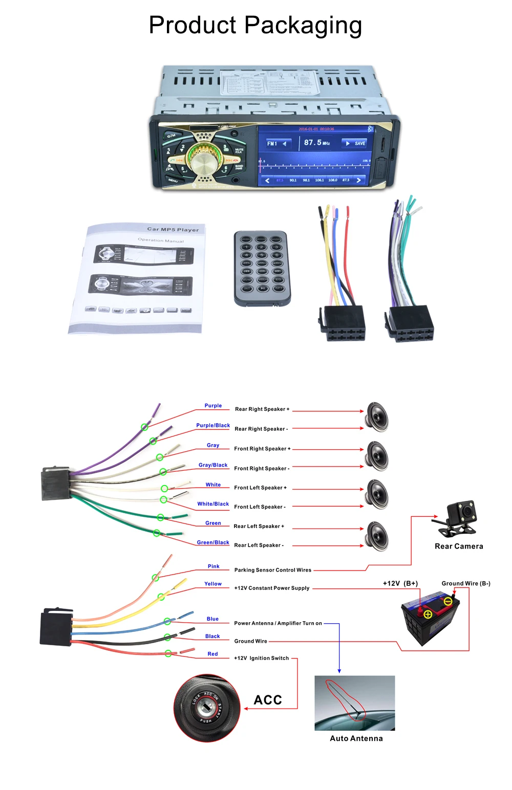 LTBFM Авто Радио 1 Дин 4011B автомобильная стереосистема Bluetooth аудио рекордер USB SD AUX Вход радио авто mp3 плеер с Камера