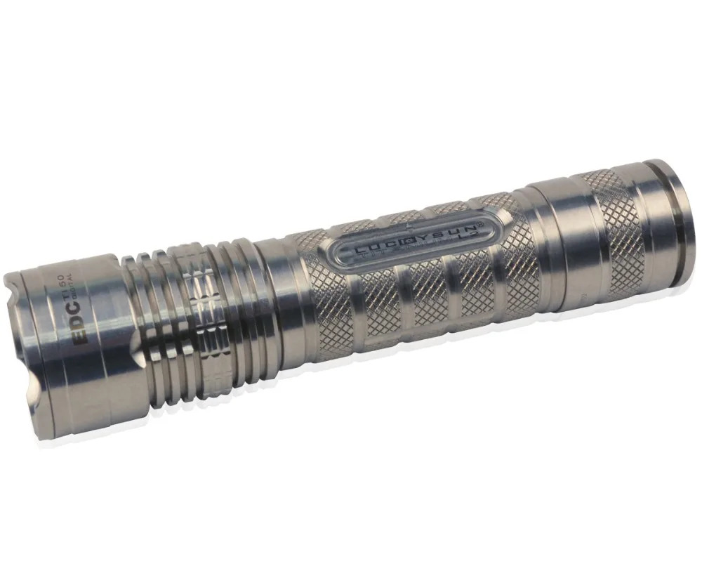 

LUCKYSUN Titanium Metal LED Flash light 18650 Torch Titan Material Lanterna High power 1000 lumen Cool White Waterproof