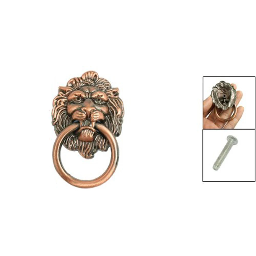 

Copper Tone Metal Lion Head Shaped Drawer Pull Handle 2.5"
