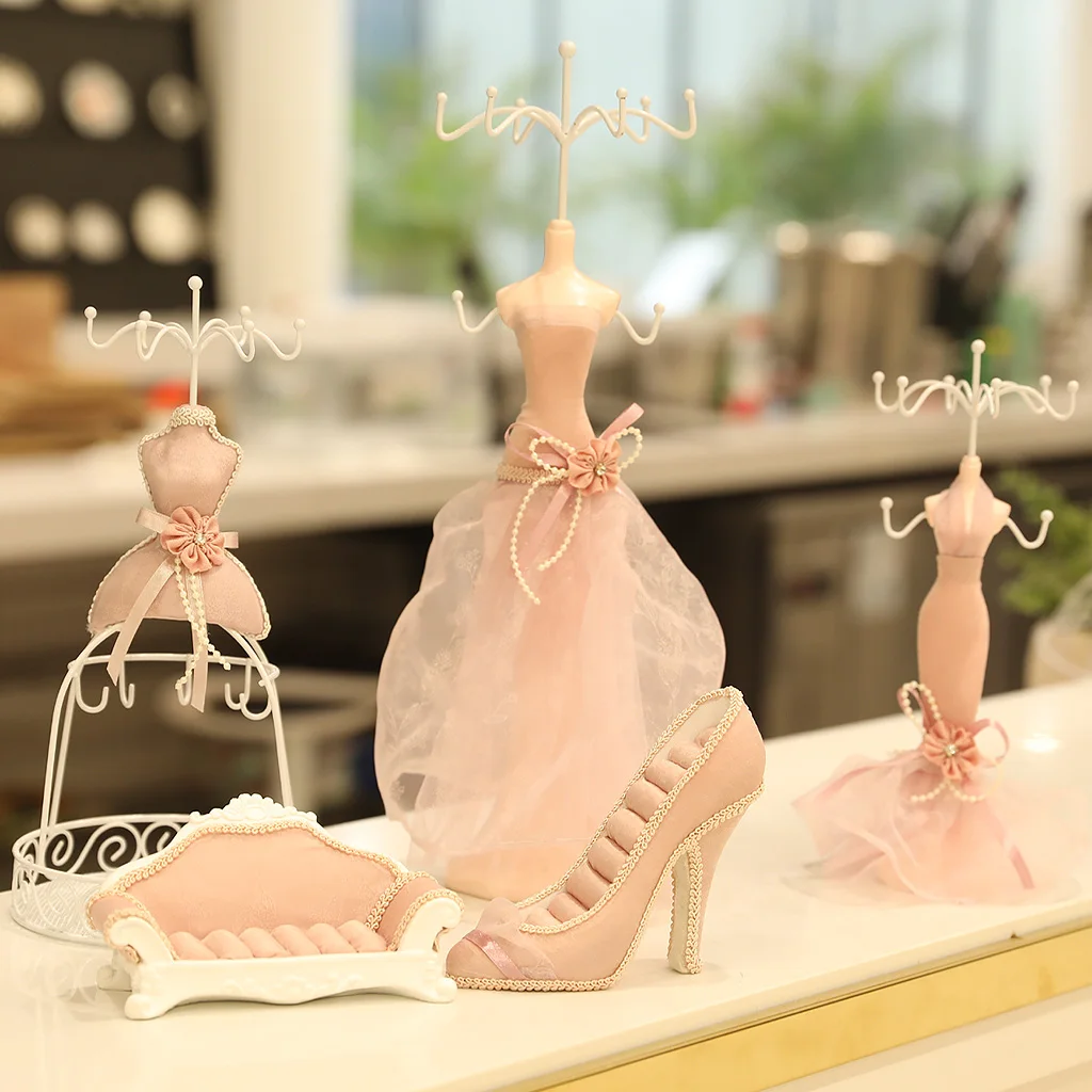 MagiDeal Lady Evening Dress Gown Earring Necklace Jewelry Hanging Holder Stand Rack