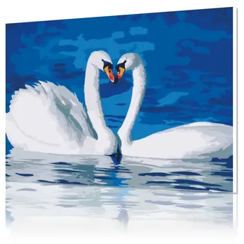 

DIY digital oil painting special offer wholesale painted animals living room scene couple decorative painting 4050 love