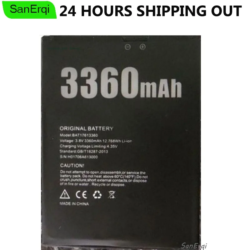 

10PCS / LOT for DOOGEE X30 Battery 3360mAh for DOOGEE BAT17613360 bateria New Tested