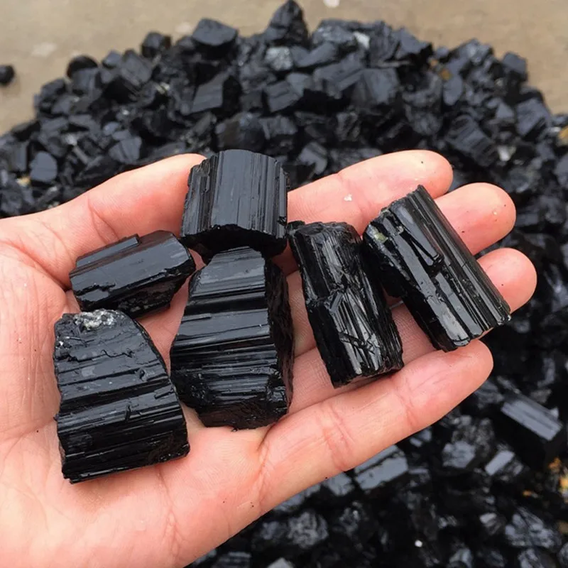 

100G/Bag Natural Black Tourmaline Crystal Rough Stone Rock Mineral Specimen Natural Stones And Minerals Fine Stone