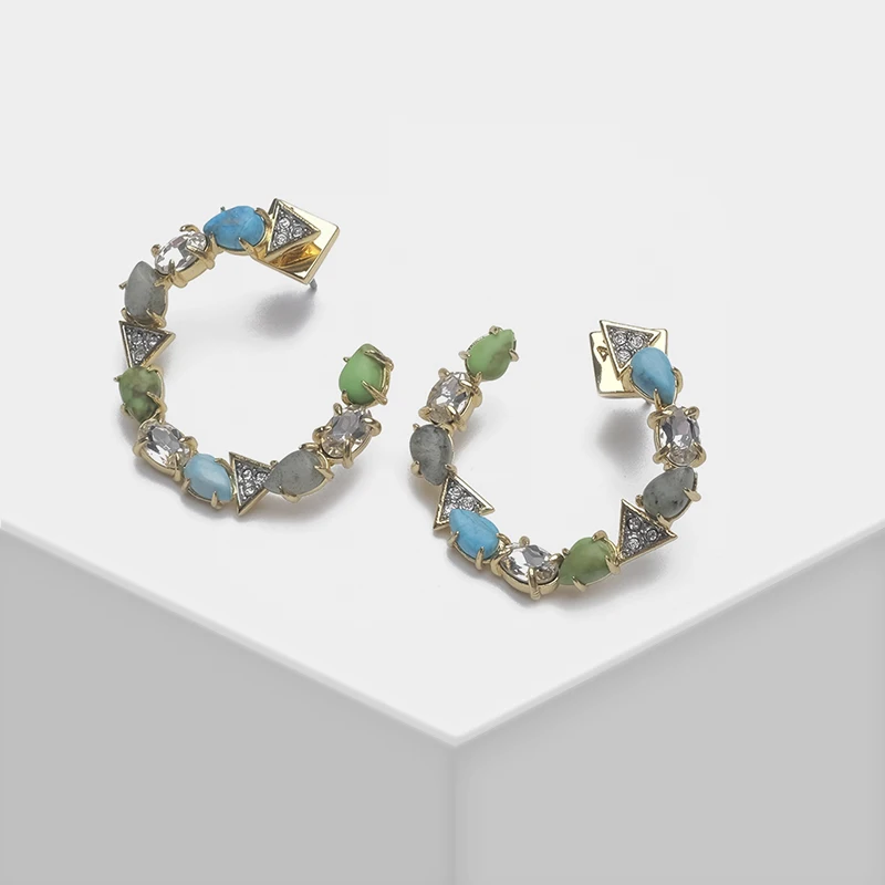 

Circle design fashionable shiny drop earrings