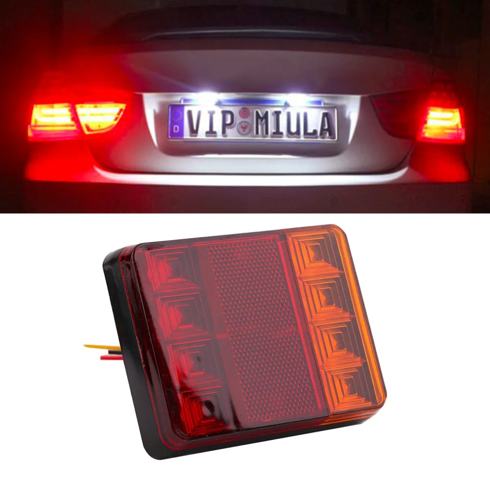 

HIGH Quality 2PCS Plastic Waterproof Car Styling Trailer Truck 8LED Taillight Brake Stop Turn Signal Indicator Light Lamp DC 12V