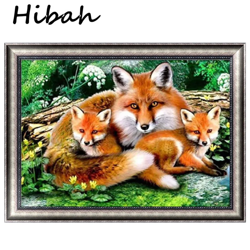

5D diy Diamond Painting Wolf Family Rhinestone Embroidery Needlework Round Diamond Cross Diamond Painting Set