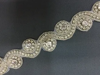 

10Yards wholesale Handmade high quality rhinestone applique trim for shoes DIY crystal accessories