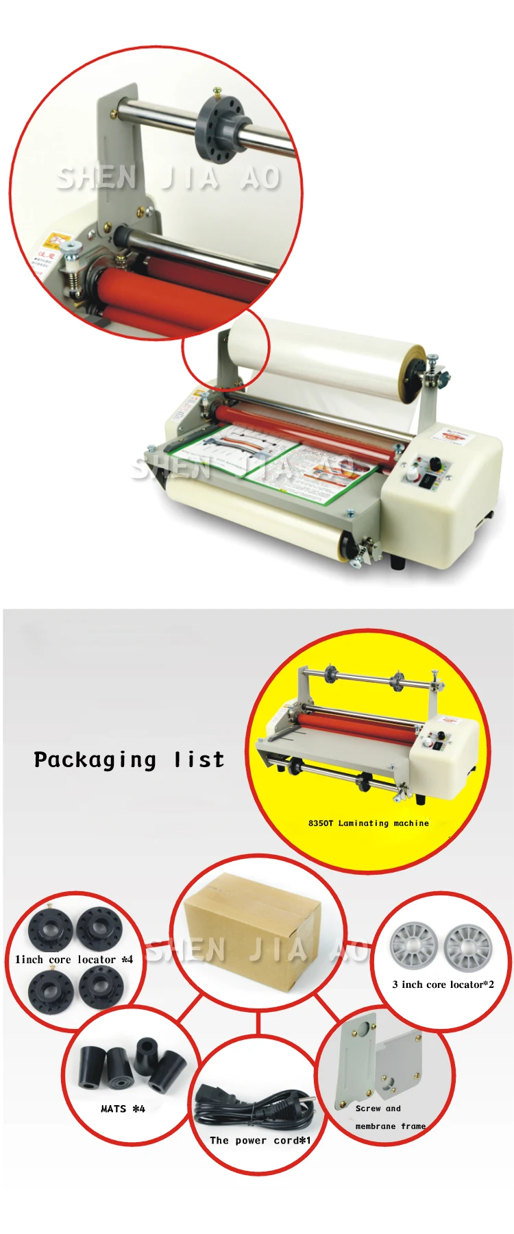 12th 8460T A2+ Laminator Hot Roll Laminating Machine 110V Double Side Roll Laminating Machine 4 rollers