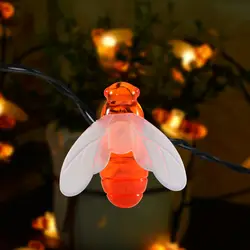 2 м 20 светодиодов пчелы светодиодные гирлянды батареи свет шнура питания пчелы праздник сад Новогоднее украшение сказочных огней