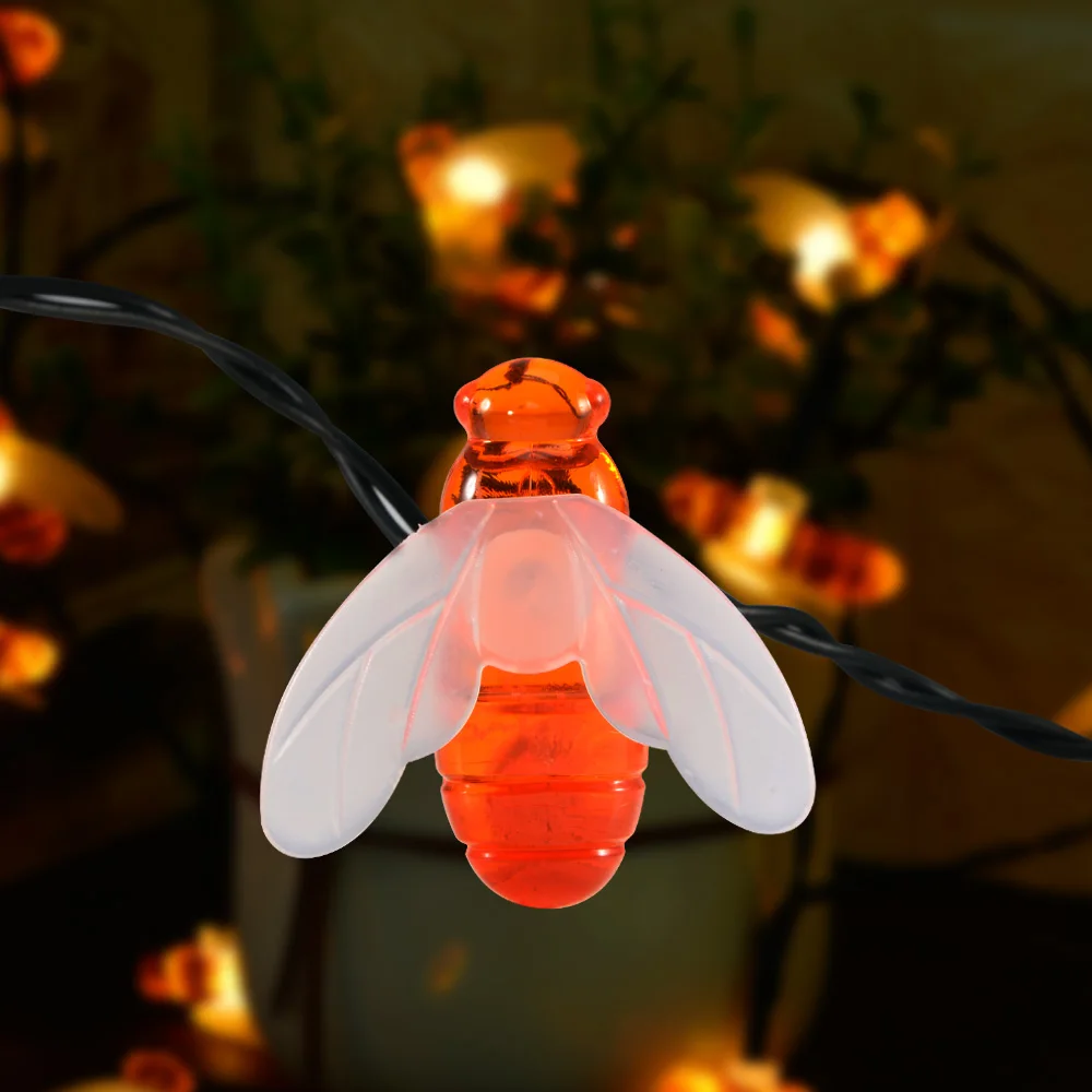 

2m 20leds Bee LED Garlands Battery Power LED String Light Lamp Honeybee Holiday Party Garden Christmas Decoration Fairy Lights