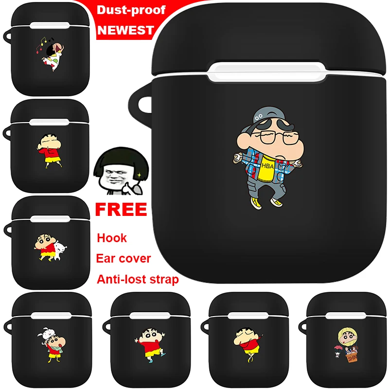 

Newest Cartoon Print Earphone Case For Apple Airpods Accessories Protective Case Matte Feel DIY Dust-proof Decor Cover With Hook