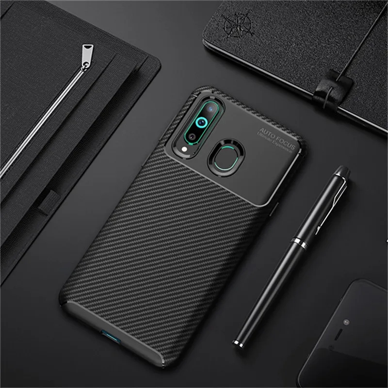 

For Samsung For Galaxy A10 A30 A40 A50 A70 case coque Carbon fiber ultra-thin TPU back cover on for Galaxy M10 M20 M30 case