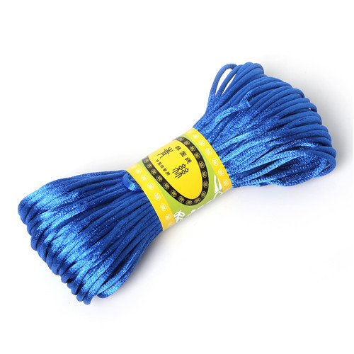 20M Solid Chinese Knot Cord Rattail Silk Satin Braided String For DIY Bracelet Rope Jewelry Making Beading Braided Threads