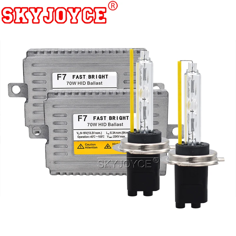 SKYJOYCE 70 Вт ксенон H7 HID комплект 5500 к H1 H7 H3 HB3 H11 9012 D2H Автомобильная фара Лампа AC 12 в 70 Вт Быстрый Яркий DLT F7 комплект балластов для ксенона