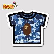 Bevle 1451 Bathing Ape T shirt Fashion 3M Sticker Waterproof Laptop Luggage Fridge Skateboard Car Graffiti