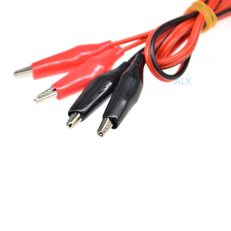 1PCS 1METER Double-ended RED and black Alligator clips cable jumper wire Test Leads crocodile clips wire