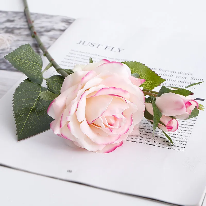8 шт./лот, настоящие розовые ветки для гостиной, свадебные украшения, розы, искусственные цветы Флорес Флер, искусственные цветы - Цвет: F