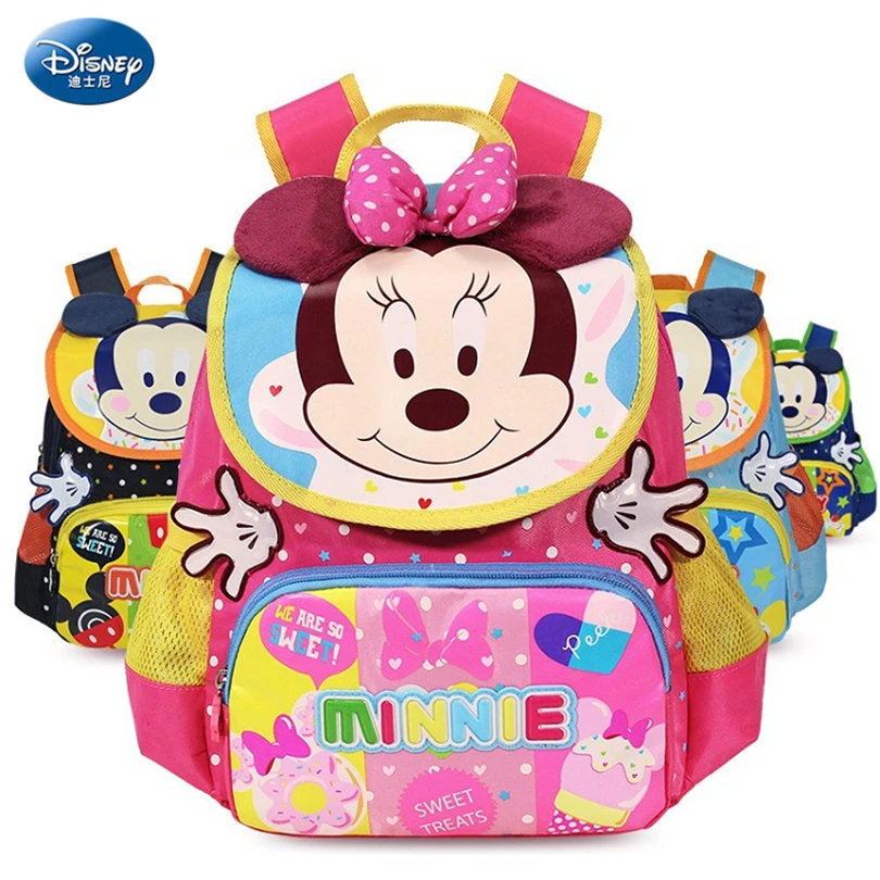 

Disney 2018 Mickey & Minnie Children Backpacks Kindergarten Schoolbag Kids Backpack Children School Bags Girls Boys Backpacks