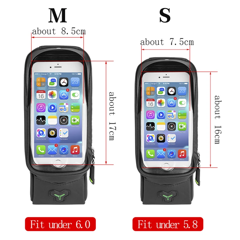 Discount ROCKBROS Bike Bag Front Phone Bicycle Bag For Bicycle Tube Waterproof Touch Screen Saddle Package For 5.8 /6 Bike Accessories 5