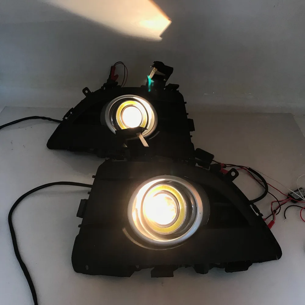 RQXR противотуманная фара вождение свет в сборе для Mazda 5 2008-11 cob angel eye светодиодные дневные ходовые огни сигнал поворота
