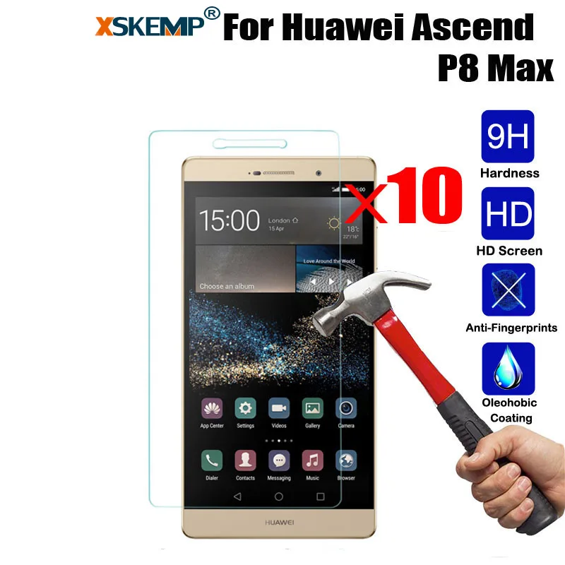 Xskemp 10 шт./лот 9 H Настоящее закаленное Стекло для Huawei P8 Max Ultra Clear Царапаться 0.3 мм Планшеты экран протектор Защитная Плёнки