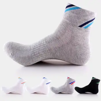 

5pairs Men's Sport Ankle Socks Breathable Soft Cotton Basketball Sock Multi-Type Cycling Bowling Camping Hiking Sock 5 Colors