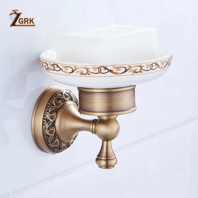 Preise ZGRK Alle Kupfer Gebürstet Bad Serie Europäischen Moderne Handtuch Ring Wc Papier Halter Tasse Halter Robe Haken Bad Hardware