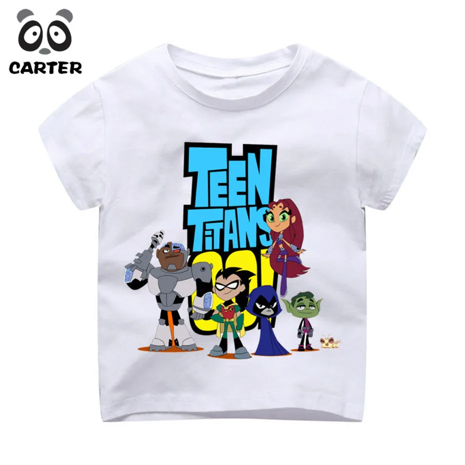 

Boys and Girls Teen Titans Go Cartoon Printed Camiseta T Shirt Children Casual Short Sleeve Tops Tees Kids Cute T-Shirt Camiseta