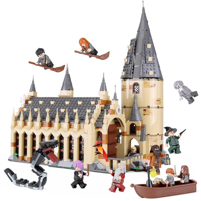 

Building Blocks Harry Magic Movie Series The Castle Hall With Figures Compatible LegoINGly Model Bricks Set Toys For Children
