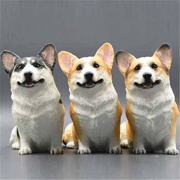 

High Quality Simulation Animal Dog Cute Puppy Statue Welsh Corgi Creative Home Decor Car Decoration Action Figure Toy P1582