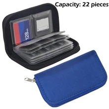 Портативная цифровая камера, SD, SDHC, MMC, CF, Micro SD, карта памяти, для хранения, организация, кошелек, чехол, сумка, 22 слота, CF, держатель, синий