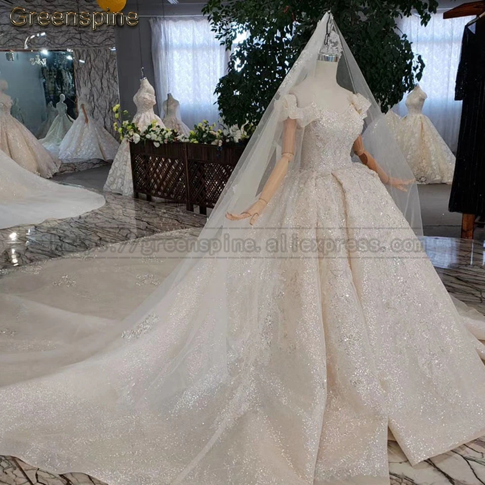Greenspine с открытыми плечами свадебное платье Trajes де Novia Bling свадебное платье платья на заказ свадебное платье для принцессы
