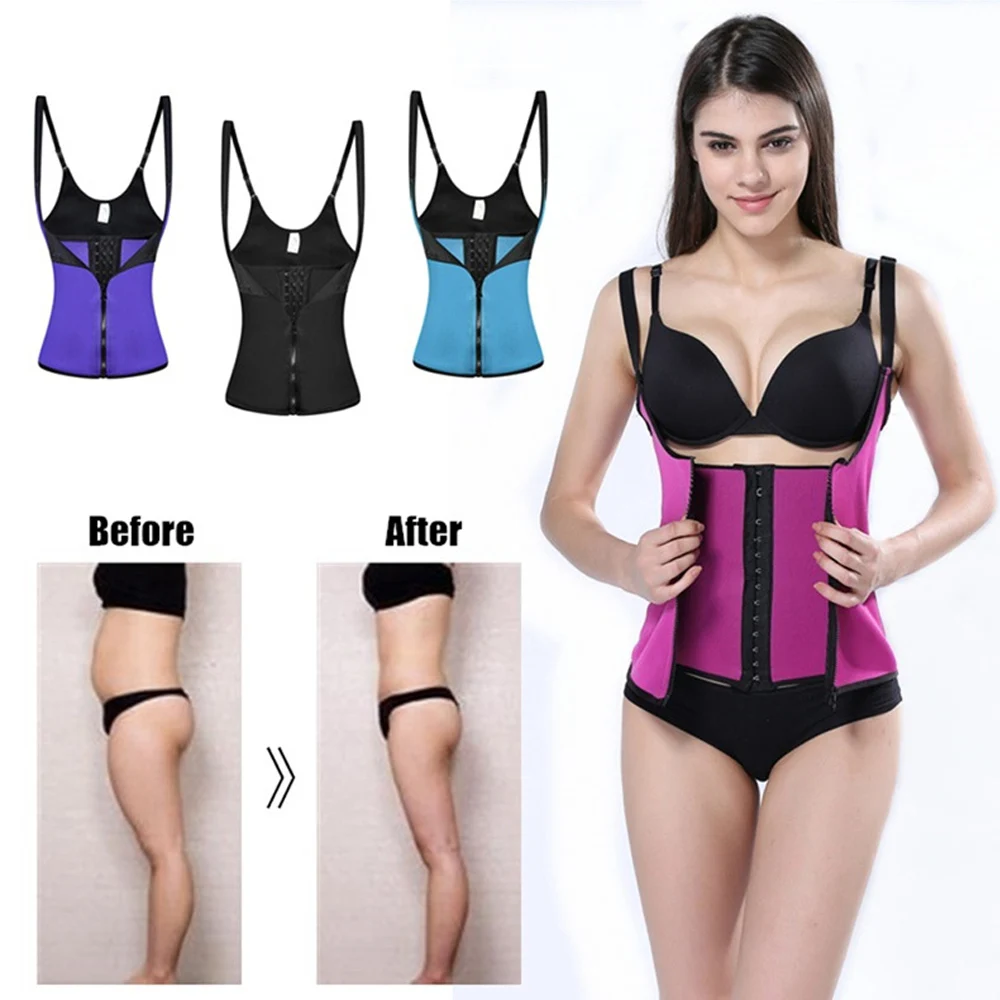 Shaper Waist Trainer Vest Corset Women Cincher Zipper Hook Body Shaper Cincher Tummy Control Slimming Underwear Push Up Shirt